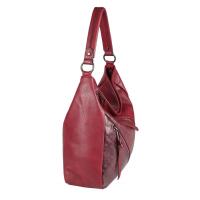 OBC Damen Tasche Shopper Tote Bag Handtasche Umhängetasche Schultertasche Beuteltasche Leder Optik Hobo Crossbody Bordo 36x32x14 cm