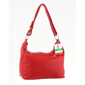 Echt Leder Damen Tasche Shopper Hobo-Bags Schultertasche Umhängetasche Handtasche Henkeltasche Ledertasche Damentasche Rot