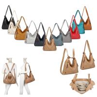 Damen Tasche Rucksack 2 in 1 Umhängetasche Schultertasche Daypack Leder Optik Rucksacktasche Shopper Backpack Freizeitrucksack Silber