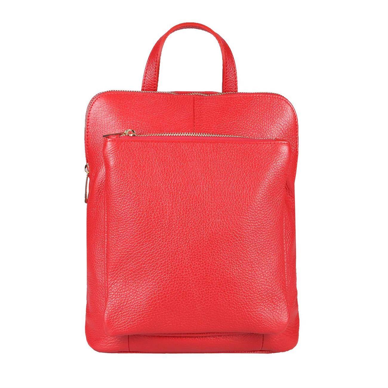 Made in Italy Damen echt Leder Rucksack Daypack...