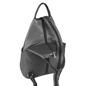 Made in Italy Damen echt Leder Rucksack Backpack Lederrucksack Tasche Schultertasche Ledertasche Rot V1