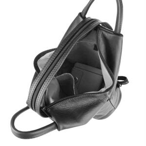 Made in Italy Damen echt Leder Rucksack Backpack Lederrucksack Tasche Schultertasche Ledertasche Grün V1