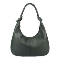 OBC Made in Italy Damen Ledertasche Tote Bag Shopper Schultertasche Umhängetasche Beuteltasche Hobo-Bag Handtasche Grün 43x29x10 cm