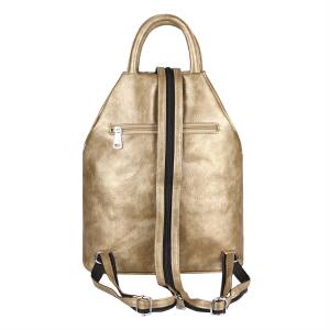 OBC Damen Rucksack Tasche Schultertasche Leder Optik Daypack Backpack Handtasche Tagesrucksack Cityrucksack Gold