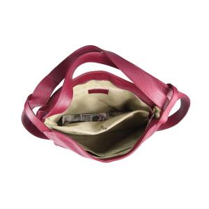 Made in Italy Damen Echt Leder Tasche Rucksack 2 in 1 Umhängetasche Schultertasche Daypack Rucksacktasche Shopper Backpack Cityrucksack Handtasche Bordo (Leder)