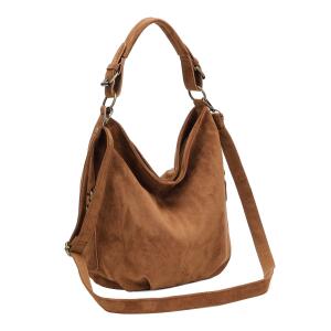 DAMEN TASCHE SHOPPER Hobo-Bag Henkeltasche Schultertasche Umhängetasche Handtasche CrossOver CrossBag Damentasche Reisetasche Beuteltasche Braun