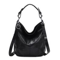 DAMEN TASCHE SHOPPER Hobo-Bag Henkeltasche Schultertasche Umhängetasche Handtasche CrossOver CrossBag Damentasche Reisetasche Beuteltasche SchwarzV1