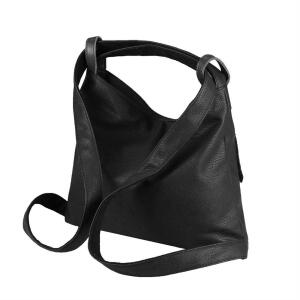 Damen Tasche Rucksack 2 in 1 Umhängetasche Schultertasche Daypack Leder Optik Rucksacktasche Shopper Backpack Freizeitrucksack Schwarz 37x28x9 cm