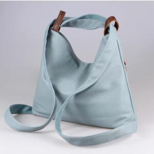 Damen Tasche Rucksack 2 in 1 Umhängetasche Schultertasche Daypack Leder Optik Rucksacktasche Shopper Backpack Freizeitrucksack Blau 37x28x9 cm