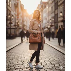 Damen Tasche Shopper Hobo-Bag Schultertasche Leder Optik Umhängetasche Handtasche Crossover Reisetasche Beuteltasche Handtasche Rot