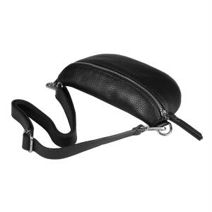 Made in Italy DAMEN LEDER Gürteltasche Crossbody Hüfttasche Bauchtasche Umhängetasche Brusttasche CrossOver Bodybag Schultertasche Handytasche Geldtasche Tasche Schminktasche Kosmetiktasche Schwarz
