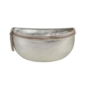 Made in Italy DAMEN LEDER Gürteltasche Crossbody Hüfttasche Bauchtasche Umhängetasche Brusttasche CrossOver Bodybag Schultertasche Handytasche Geldtasche Tasche Schminktasche Kosmetiktasche Gold