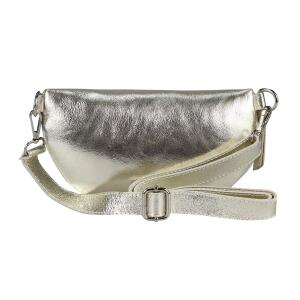 Made in Italy DAMEN LEDER Gürteltasche Crossbody Hüfttasche Bauchtasche Umhängetasche Brusttasche CrossOver Bodybag Schultertasche Handytasche Geldtasche Tasche Schminktasche Kosmetiktasche Gold