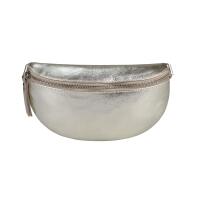 Made in Italy DAMEN LEDER Gürteltasche Crossbody Hüfttasche Bauchtasche Umhängetasche Brusttasche CrossOver Bodybag Schultertasche Handytasche Geldtasche Tasche Schminktasche Kosmetiktasche Gold