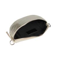 Made in Italy DAMEN LEDER Gürteltasche Crossbody Hüfttasche Bauchtasche Umhängetasche Brusttasche CrossOver Bodybag Schultertasche Handytasche Geldtasche Tasche Schminktasche Kosmetiktasche Schwarz (Metallic)