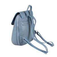 OBC Made in Italy Damen Echt Leder Rucksack Cityrucksack Backpack Daypack Schultertasche Lederrucksack Handtasche Stadtrucksack Jeansblau