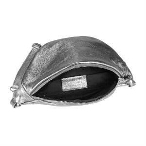 MADE IN ITALY DAMEN LEDER TASCHE Gürteltasche Crossbody Hüfttasche Bauchtasche Umhängetasche Schultertasche Brusttasche CrossOver Ledertasche Bodybag Rose Metallic
