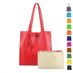 DAMEN LEDER TASCHE Set 2in1 SHOPPER Schultertasche HOBO Bag Umhängetasche Schmucktasche DIN-A4
