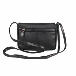 Damen Leder Tasche Crossbody Handtasche Umhängetasche Ledertasche Schultertasche Abendtasche Crossover Clutch City Schwarz