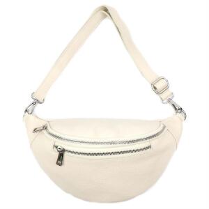 MADE IN ITALY DAMEN LEDER TASCHE Gürteltasche Crossbody Hüfttasche Bauchtasche Umhängetasche Schultertasche Brusttasche CrossOver Ledertasche Bodybag Beige
