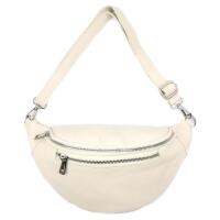 MADE IN ITALY DAMEN LEDER TASCHE Gürteltasche Crossbody Hüfttasche Bauchtasche Umhängetasche Schultertasche Brusttasche CrossOver Ledertasche Bodybag Beige