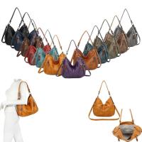 OBC Damen Tasche Shopper Hobo-Bag Schultertasche Leder Optik Umhängetasche Handtasche Crossover Reisetasche Beuteltasche Ledertasche Braun