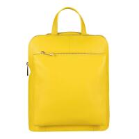 Made in Italy Damen echt Leder Rucksack Daypack Lederrucksack Tasche Schultertasche Umhängetasche CrossBody Bag Ledertasche Handgepäck Nappaleder Gelb (25x30x11)