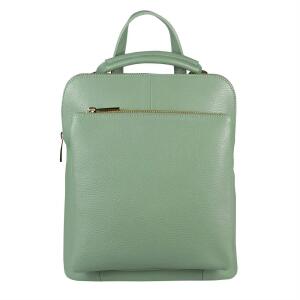 Made in Italy Damen echt Leder Rucksack Daypack Lederrucksack Tasche Schultertasche Umhängetasche CrossBody Bag Ledertasche Handgepäck Nappaleder Mint (25x30x11)