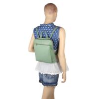 Made in Italy Damen echt Leder Rucksack Daypack Lederrucksack Tasche Schultertasche Umhängetasche CrossBody Bag Ledertasche Handgepäck Nappaleder Mint (25x30x11)