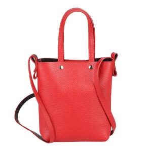OBC Made in Italy Damen Leder Tasche Crossbody Umhängetasche Schultertasche Crossover Ledertasche Minibag Abendtasche Rot