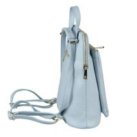 OBC Made in Italy Damen echt Leder Rucksack Daypack Lederrucksack Tasche Schultertasche Ledertasche Handgepäck Nappaleder Himmelblau (25x30x11)