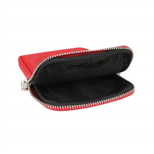 OBC Made in Italy Damen Leder Smartphone Tasche Umhängetasche Schultertasche Handytasche Minibag Geldtasche Ledertasche Crossbody Abendtasche Rot