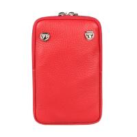 OBC Made in Italy Damen Leder Smartphone Tasche Umhängetasche Schultertasche Handytasche Minibag Geldtasche Ledertasche Crossbody Abendtasche Rot