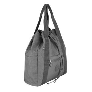 OBC Damen Tasche Rucksack Handtasche Cityrucksack Crinkle Nylon Backpack Schultertasche Damenrucksack Daypack Grau