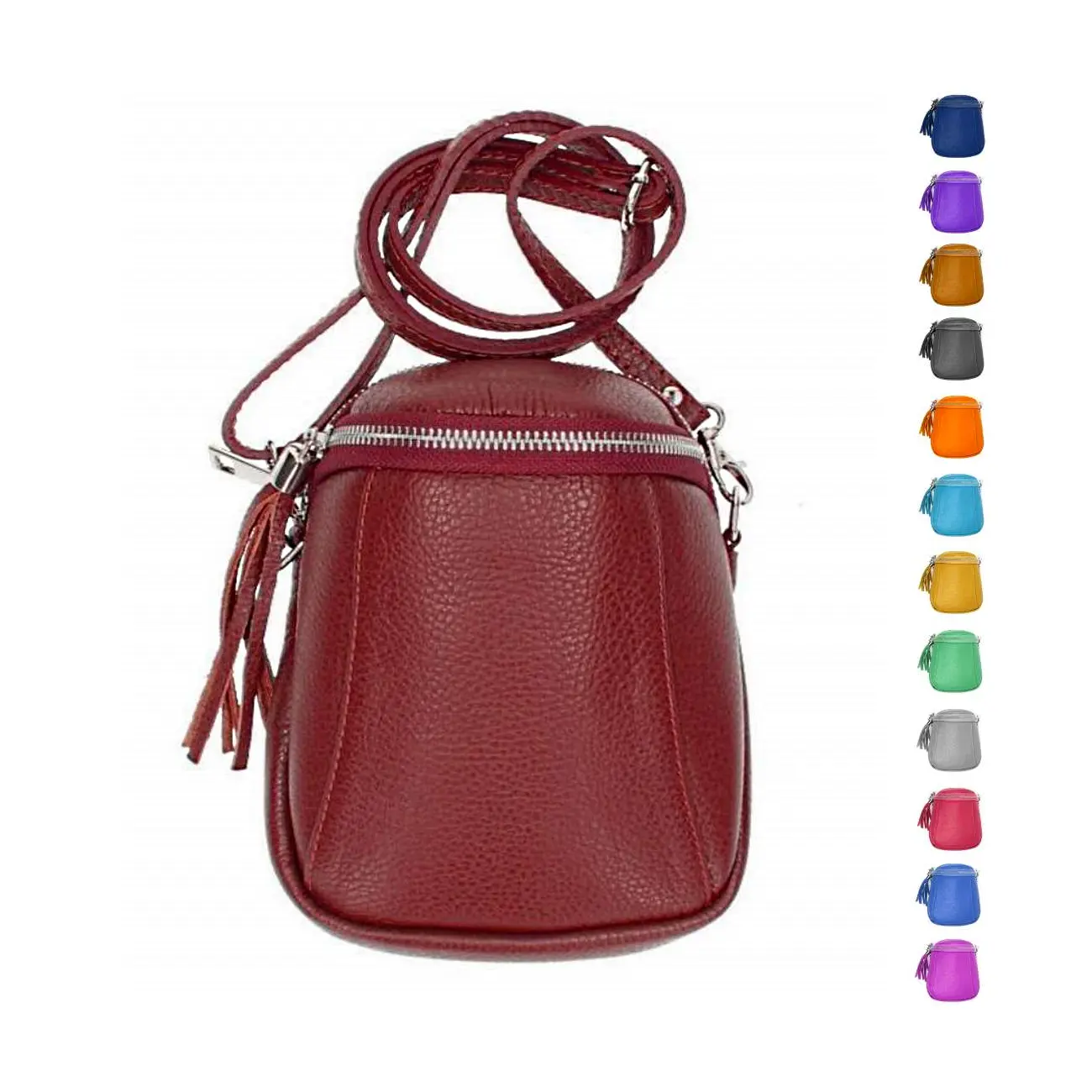Made in Italy Damen Leder Tasche Umhängetasche...