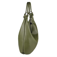 ITALY DAMEN Echt LEDER TASCHE Schultertasche Shopper Umhängetasche Beuteltasche Handtasche Bag Olivgrün