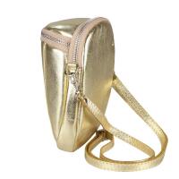 Made in Italy Damen Leder Tasche Umhängetasche Schultertasche Handytasche Geldtasche Ledertasche Crossbody Abendtasche Mini Bag Gold
