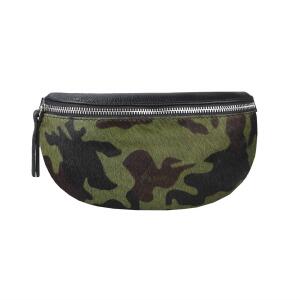 Made in Italy DAMEN LEDER Gürteltasche Crossbody Hüfttasche Bauchtasche Umhängetasche Brusttasche CrossOver Bodybag Schultertasche Handytasche Geldtasche Tasche Schminktasche Kosmetiktasche Camouflage Pelz