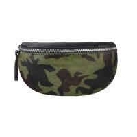 Made in Italy DAMEN LEDER Gürteltasche Crossbody Hüfttasche Bauchtasche Umhängetasche Brusttasche CrossOver Bodybag Schultertasche Handytasche Geldtasche Tasche Schminktasche Kosmetiktasche Camouflage Pelz