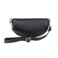 Made in Italy DAMEN LEDER Gürteltasche Crossbody Hüfttasche Bauchtasche Umhängetasche Brusttasche CrossOver Bodybag Schultertasche Handytasche Geldtasche Tasche Schminktasche Kosmetiktasche Schwarz Pelz