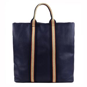 Made in Italy XXL Damen Leder Rucksack Tasche Shopper Handtasche Schultertasche Cityrucksack Daypack Ledertasche Freizeitrucksack Blau