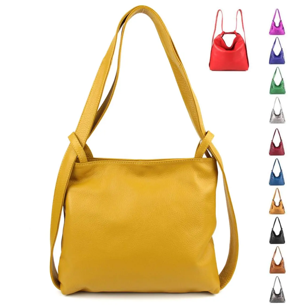 MADE IN ITALY Damen Tasche Rucksack 2in1...