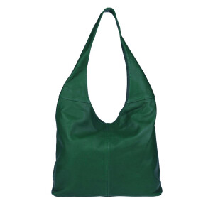OBC Made in Italy Damen Leder Tasche Shopper Schultertasche Umhängetasche Handtasche Beuteltasche Hobo Bag Ledertasche Nappaleder Olivgrün (Nappaleder)