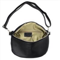 Made in Italy Damen Leder Tasche Gürteltasche Crossbody Hüfttasche Bauchtasche Umhängetasche Cross-Over Bodybag Schultertasche Handytasche Schminktasche Kosmetiktasche 1054 Schwarz