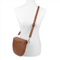 Made in Italy Damen Leder Tasche Gürteltasche Crossbody Hüfttasche Bauchtasche Umhängetasche Cross-Over Bodybag Schultertasche Handytasche Schminktasche Kosmetiktasche 1054 Schwarz