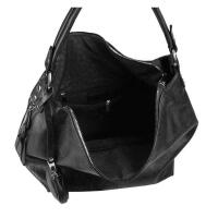 DAMEN TASCHE SHOPPER Hobo-Bag Schultertasche Umhängetasche Handtasche Damentasche Reisetasche Beuteltasche Leder Optik Schwarz