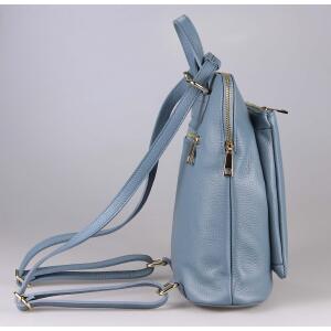 OBC Made in Italy Damen echt Leder Rucksack Daypack Lederrucksack Tasche Schultertasche Ledertasche Handgepäck Nappaleder Jeansblau (25x30x11)