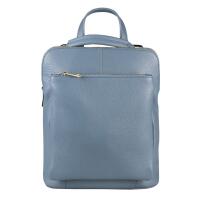 Made in Italy Damen echt Leder Rucksack Daypack Lederrucksack Tasche Schultertasche Umhängetasche CrossBody Bag Ledertasche Handgepäck Nappaleder Jeansblau (25x30x11)