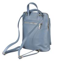 Made in Italy Damen echt Leder Rucksack Daypack Lederrucksack Tasche Schultertasche Umhängetasche CrossBody Bag Ledertasche Handgepäck Nappaleder Jeansblau (25x30x11)