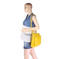 Made in Italy Damen echt Leder Rucksack Daypack Lederrucksack Tasche Schultertasche Umhängetasche CrossBody Bag Ledertasche Handgepäck Nappaleder Jeansblau (25x30x11)